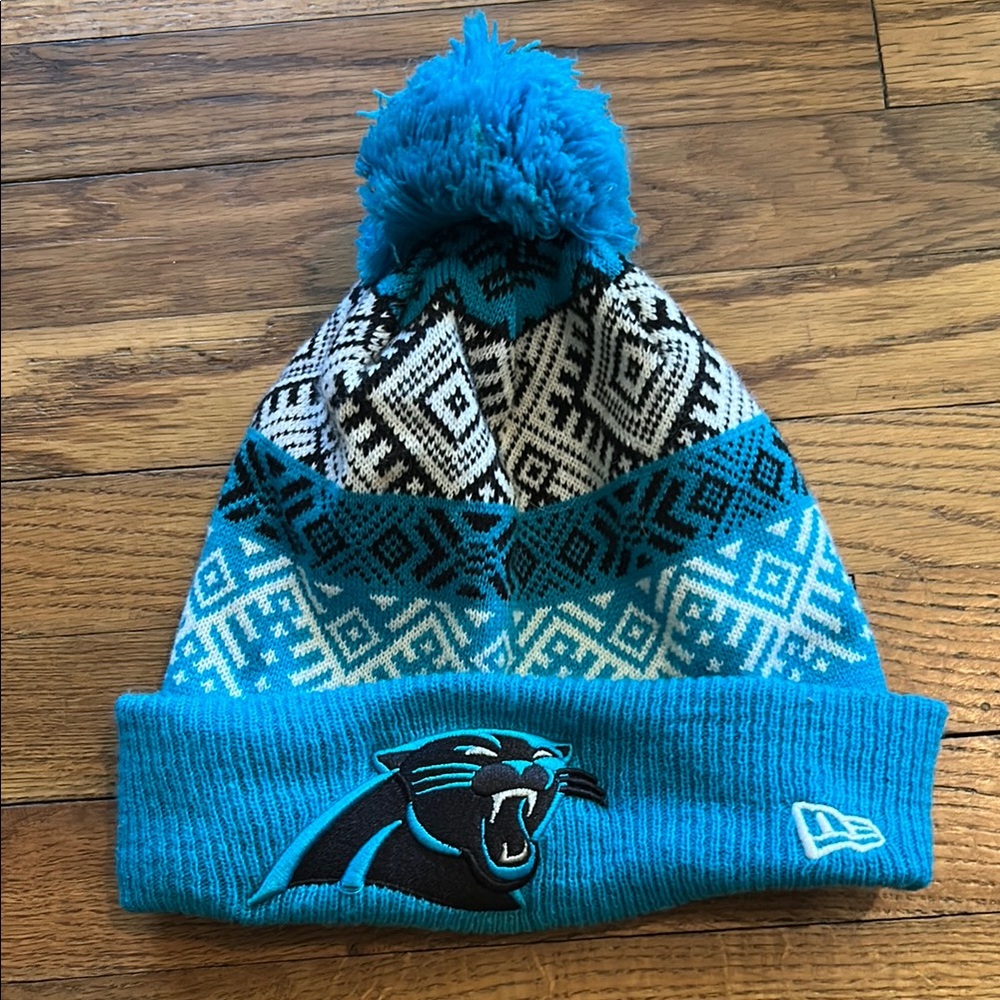 Carolina Panthers Beanie with Pom